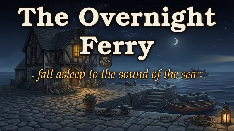 The Overnight Ferry — the inn on a stone quay, a ferry crossing a moonlit sea