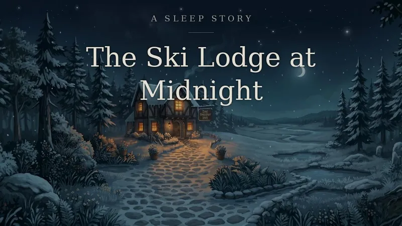 The Ski Lodge at Midnight — the inn glowing in deep snow